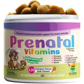 Dog Prenatal Vitamins – 120 Soft Chews Multivitamin Folic Acid Zinc B Complex DHA & EPA Omegas and Probiotics Supplement for Pregnant Nursing Breastfeeding pet – Mom & Puppy Vitamin Formula.
