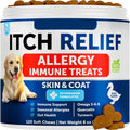 Dog Allergy Relief Chews   Itching Skin Relief for Dogs   Fish Oil   Omega 3   Seasonal Allergies Pills   Skin & Coat Anti ItchHot Spots Treatment   Canine Immune Health Supplement   120 Soft Treats