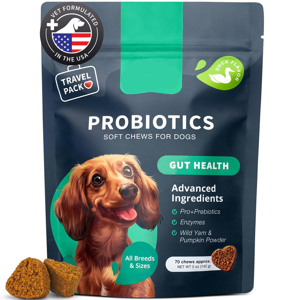 Probiotics for Dogs   Support Gut Health Immunity Yeast Balance Itchy Skin Allergies   Dog Probiotics and Digestive Enzymes   Coprophagia Deterrent for Dogs   180 Probiotic Chews for Dogs